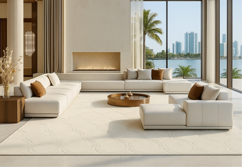 Sunset Rug in New Zealand Wool Shades of Green | High-Pile