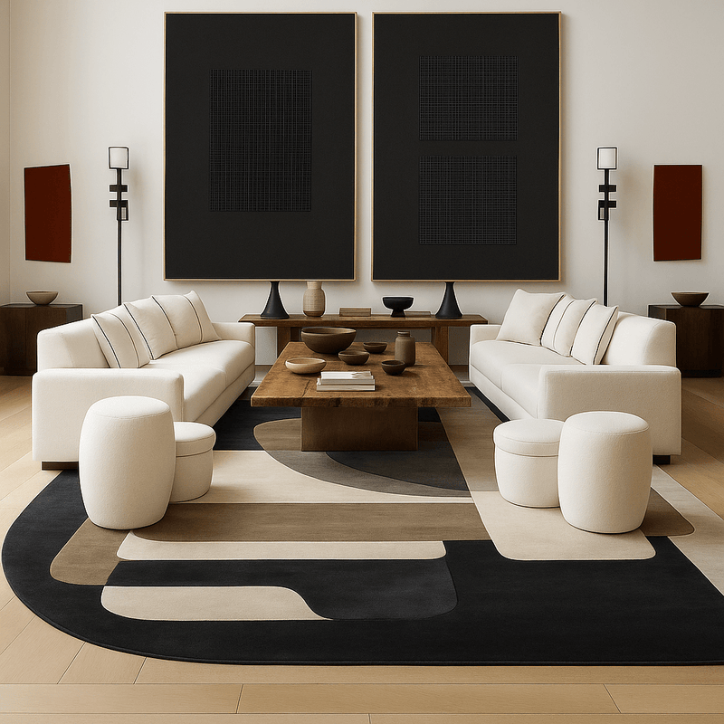 Maker Style Rugs Black and white Veneto Wool Rug. Ready to ship from our Miami Store ...