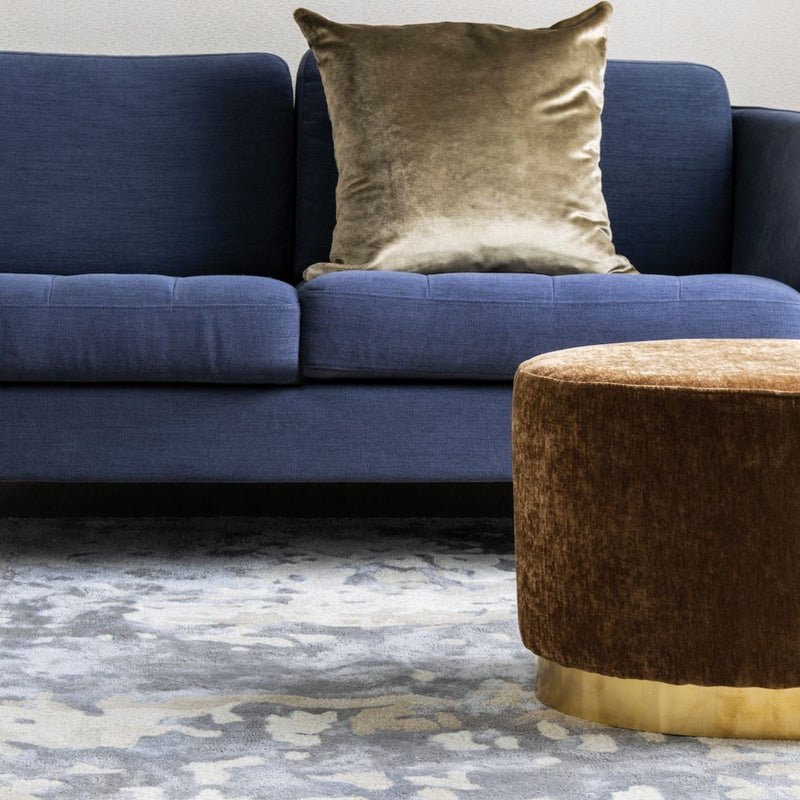 Abstract handmade rug in neutral and artistic tones by Kaymanta Miami.