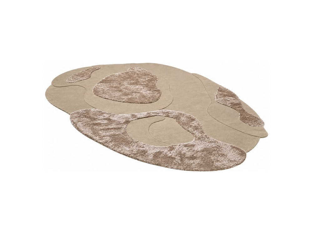 Luxury Handmade Beige Organic Shape Rug by Kaymanta