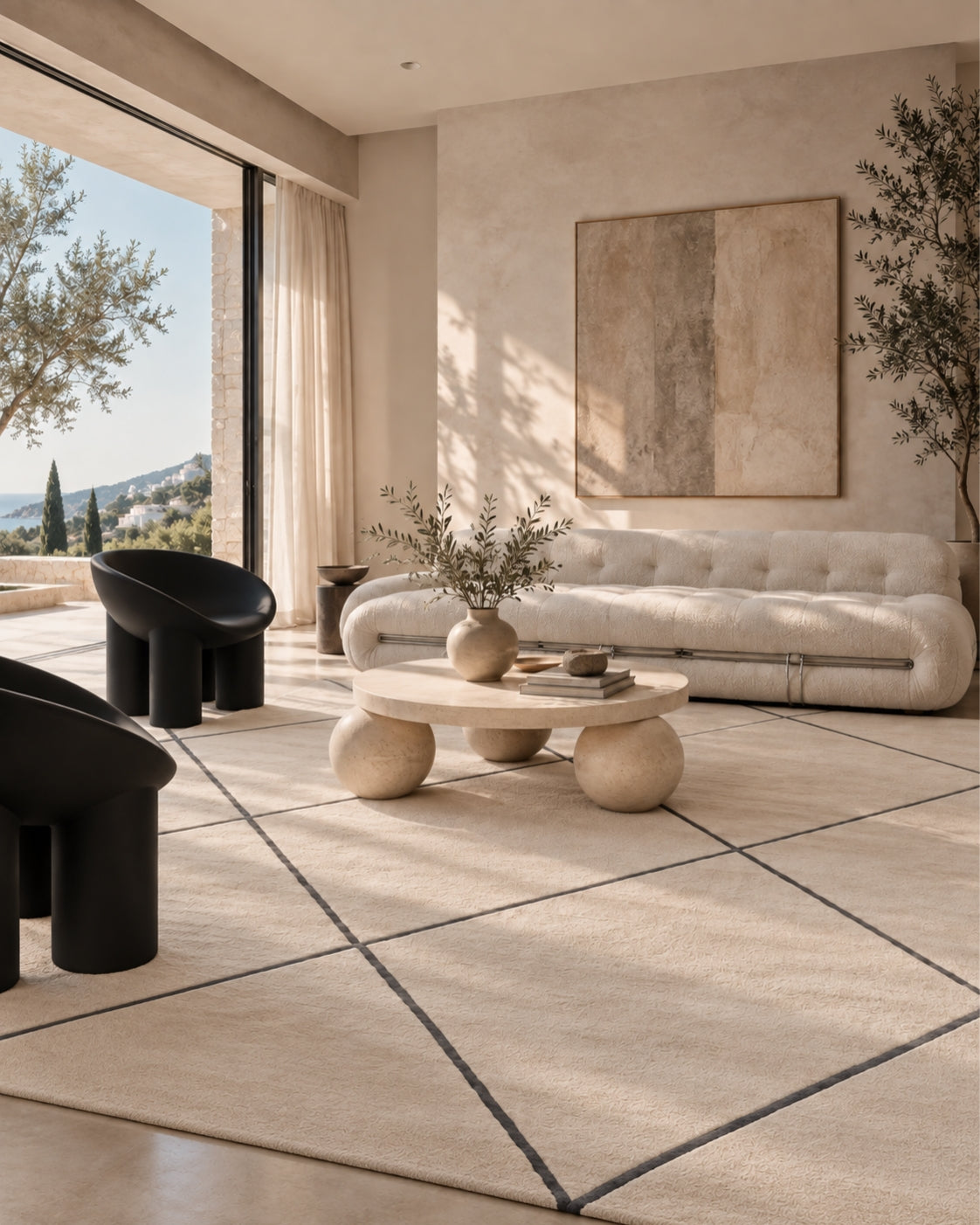 Itaca contemporary handmade wool and viscose rug by KAYMANTA