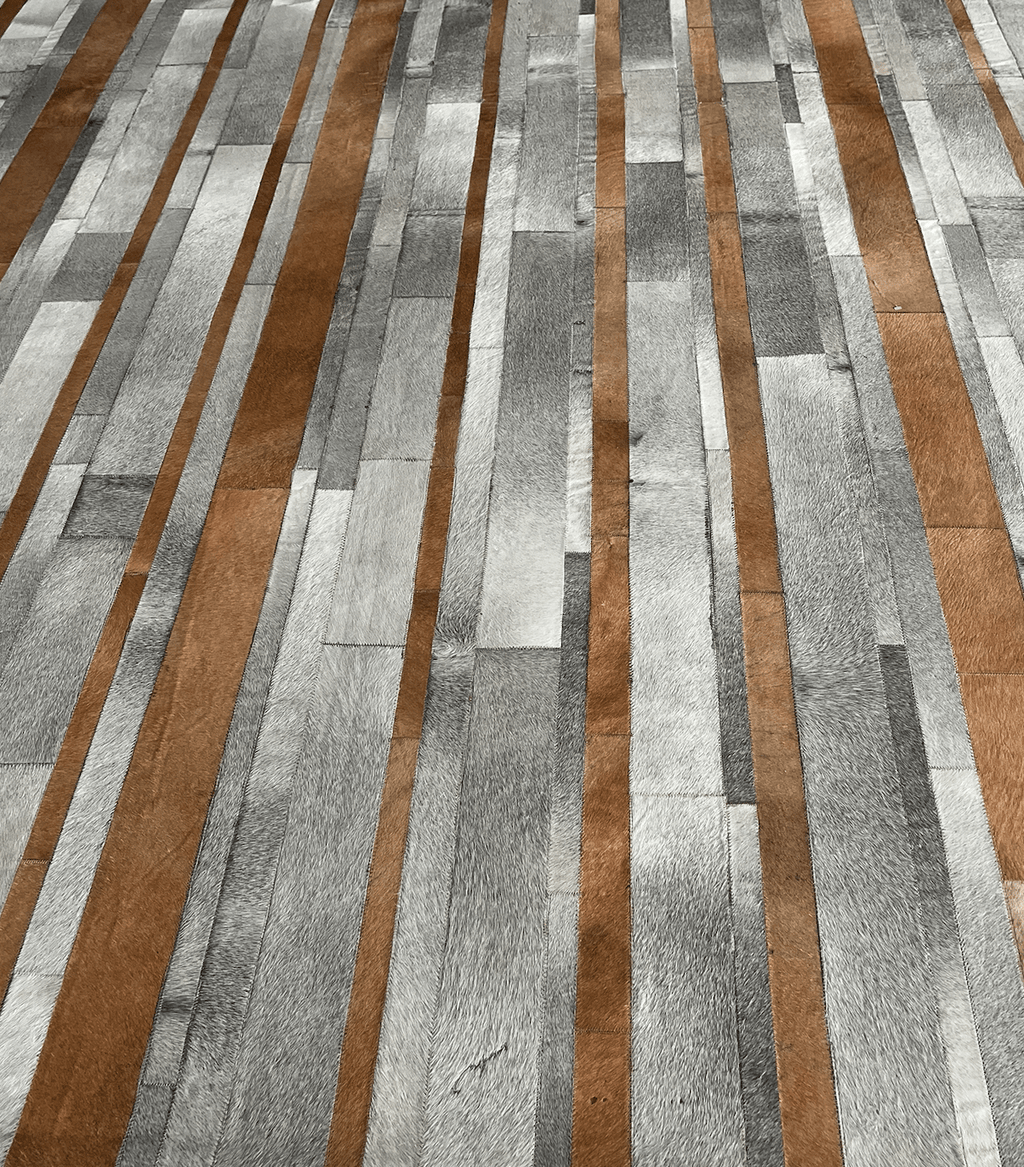 Handmade Rug Raze Raíz Cowhide Rug – Premium Leather with Irregular Strips | Kaymanta ...