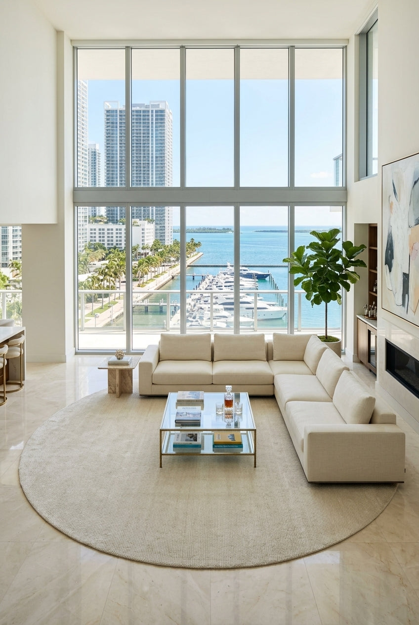 EAGLE White | 10´Ø - area rug - KAYMANTA | Luxury Rug Makers