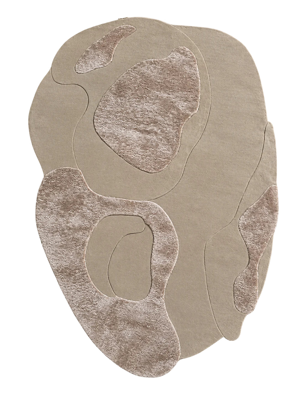 Luxury Handmade Beige Organic Shape Rug by Kaymanta